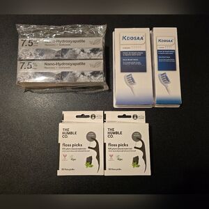Brand New Sealed, Keosaa Sonic Brush Heads, The Humble Co Floss Picks and Nano